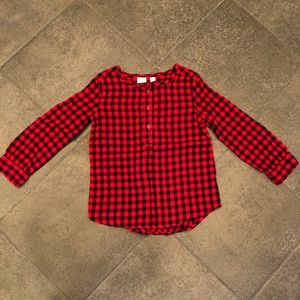 Gap Girls Black/Red Check long-sleeve shirt in Size XS (4-5)